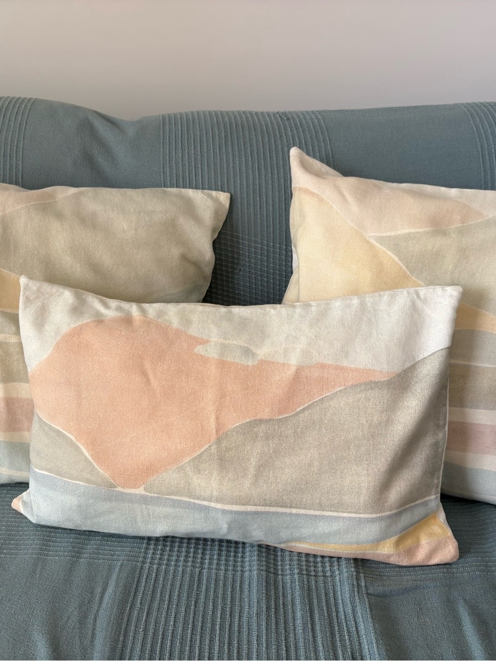 Zara Home Abstract Wave Pillow Covers set  in Light Blue, Beige, pink, Cream